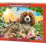 Puzzle 500 Teile Beste Freunde – Katze und Hund