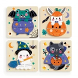 Mudpuppy Holz-Halloween-Puzzles – Set mit 4 Puzzles