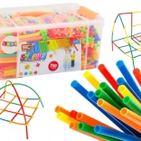 Set aus 3D-Baustrohhalmen in bunter Schachtel 800 Stk.