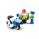 Sluban Metropolis: Bandit im Auto und Polizist auf Motorrad