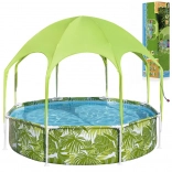 Bestway Gartenpool mit Rahmen 244 × 51 cm mit Überdachung SPLASH-IN-SHADE
