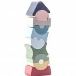 Cubika Pastell-Balancierturm – Holzpuzzle mit 11 Teilen