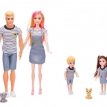 Woodyland moderne Familie mit Haustieren