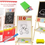 Doppelseitige Holztafel Magnetisch und Kreide mit Zubehör