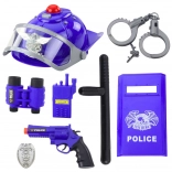 Polizei-Spielset für Kinder – Helm, Pistole, Handschellen und Zubehör, 9 Teile