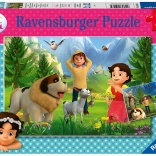 RAVENSBURGER Puzzle Heidi: Gemeinsame Zeit in den Bergen 2x12 Teile