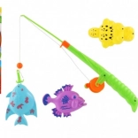 Magnetisches Angelspiel für Kinder mit Angelrute und 3 Tierchen, Farbmix