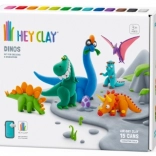 Hey Clay Dinosaurier – kreatives Set aus selbsthärtender Modelliermasse (15 Becher)