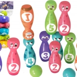 Kegelset mit fröhlichen Gesichtern