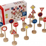 Holz-Verkehrszeichen Goki, Set 15 Stück