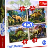 Puzzle 4in1 Interessante Dinosaurier