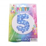 Aufblasbarer Ballon Nummer 5 blau mit Sternchen