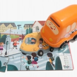 TOP BRIGHT Holzpuzzle mit Spielzeug-Schulbus, 24 Teile