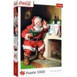 Puzzle 1000 Teile Coca‑Cola Weihnachten – Santa am Kamin