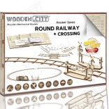 WOODEN CITY 3D-Puzzle Rundstrecke mit Bahnübergang (159 Teile)