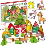 Magnetische Konstruktionsspielsteine 7,5 cm Bauernhof 30 Teile Woopie