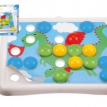 Mosaikspiel mit großen Steckknöpfen für die Kleinsten 3,2 cm, 36 Stk. und 7 Vorlagen