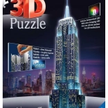 RAVENSBURGER Leuchtendes 3D-Puzzle Empire State Building – Night Edition, 216 Teile