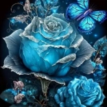 Diamantmalerei Blaue Rose 30x40 cm