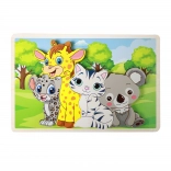 Holzpuzzle mit Tieren – 8 Teile