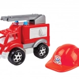 Feuerwehrauto mit Helm und Leiter