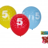 Luftballons zum Aufblasen 30 cm mit Zahl 5 – Set mit 5 Stück