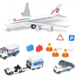 Flughafen-Spielset mit Flugzeug und Servicefahrzeugen von Dickie