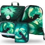 Schulset BAAGL Ergo Drak: Schulranzen, Federmäppchen, Beutel