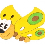 Mittelgroße Holzdekoration Schmetterling gelb