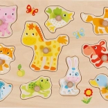 Goki Holzpuzzle für Kinder - Tierkinder