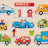 Goki Holz-Steckpuzzle Tankstelle