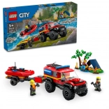 LEGO City Geländefeuerwehrfahrzeug mit Rettungsboot