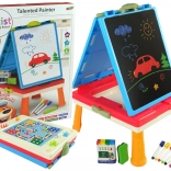 Kindertisch 3-in-1 Magnet- und Kreidetafel Blau