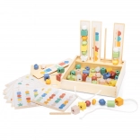 Holzsortier- und Auffädelset mit Perlen