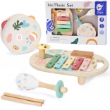 Set aus Holzmusikinstrumenten für Kinder