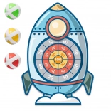 Woopie Geschicklichkeitsspiel Pfeile auf Klettverschluss Raketen-Zielscheibe