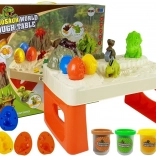Dinosaurier-Spieltisch mit Modelliermasse und leuchtender Lava