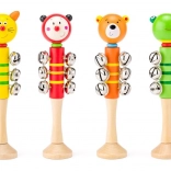 Holz-Rassel mit Glöckchen – Tiere