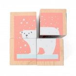 Holz-Bilderwürfel mit Tieren aus dem Norden – 4 Stk.