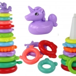 Bunte Stapelturm-Einhorn – 13 Ringe