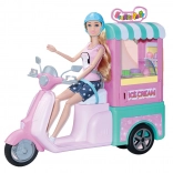 Eisverkäufer-Puppe 30 cm mit Motorroller