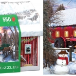 Puzzle in Blechdose Weihnachten auf dem Bauernhof 550 Teile EUROGRAPHICS