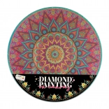 Kreativset Diamantmalerei – Mandala-Blume auf rundem Leinwandtuch 30 cm