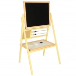 Holztafel für Kinder mit Magnet- und Kreideoberfläche sowie Zählrahmen