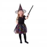 Kinder-Hexenkostüm mit Sternen und Tutu-Rock mit Hut