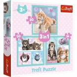 Puzzle 3-in-1 – niedliche Tierchen TREFL