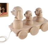 Ziehspielzeug aus Holz – drei Hunde 22 cm