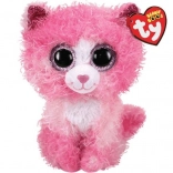 TY Maskottchen rosa Katze mit lockigem Fell Reagan 24 cm