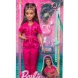 Barbie Brünette im rosa Overall mit Zubehör