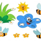 Holzdeko Wiese und Bienen DoDo